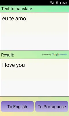 Portuguese English Translator android App screenshot 0